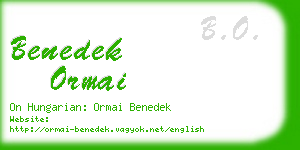 benedek ormai business card